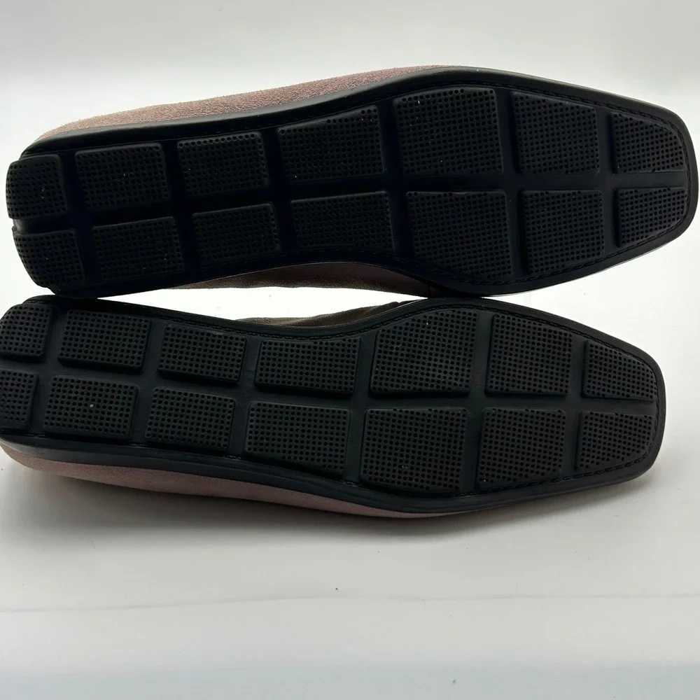 Daisy Fuentes Jenna Loafers Women 8 Lavender Suede Rhinestone Buckle Career Chic